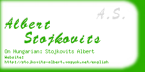 albert stojkovits business card